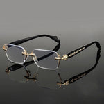 Tuzwa Frameless Blue Light Blocking Glasses – Lightweight Alloy Rectangle Computer Glasses for Work, Gaming & Screen Use