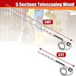 Tuzwa Telescoping Pressure Washer Extension Wand – Gutter Cleaning Pole with 3 Curved Wands & 7 Nozzle Tips, Metal High-Reach Attachment