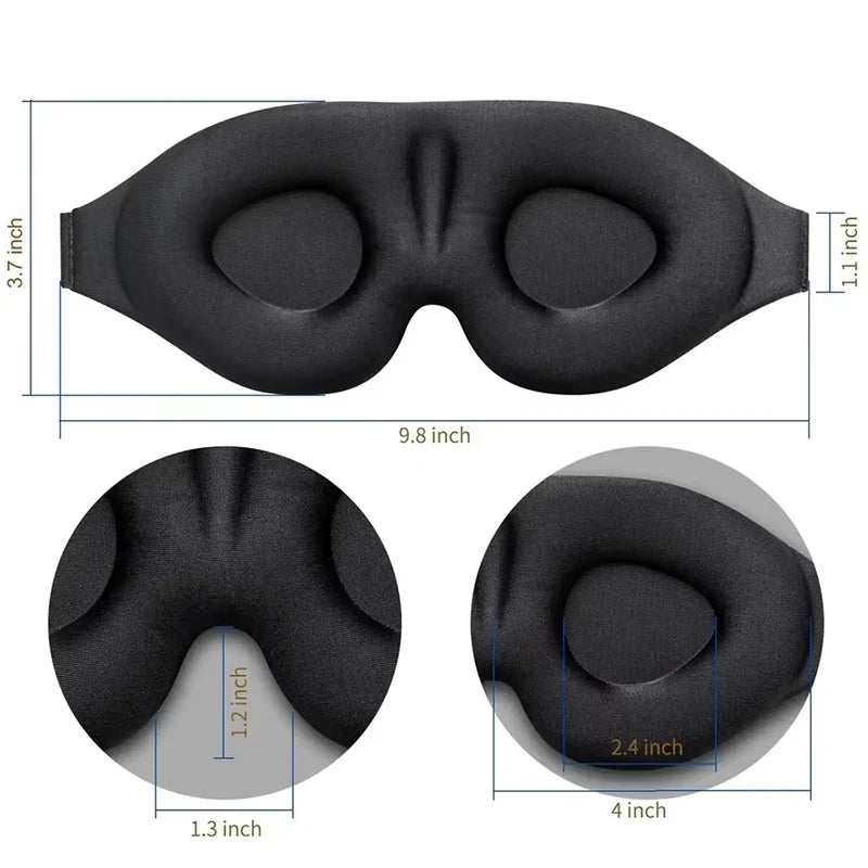 Tuzwa 3D Memory Foam Sleep Eye Mask – Light Blocking Contoured Sleeping Mask with Adjustable Fit, Soft Breathable Travel Eye Cover