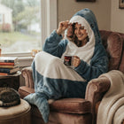 Hoodie Blanket for Adults, Shark Hoodie with Tail, Wearable Blanket in Soft Flannel, Hooded Couch Blanket