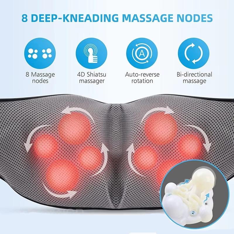Shiatsu Massage Cushion with Infrared Heating | Portable Pain Relief for Neck and Shoulders 4
