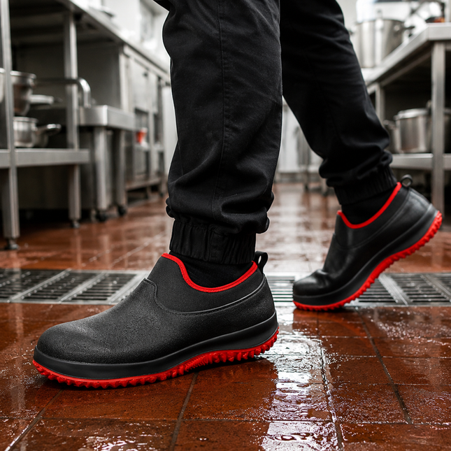 Work Shoes for Men and Women, Non Slip Work Shoes for Women, Waterproof Slip On Sneakers for Wet Job Sites and Kitchens