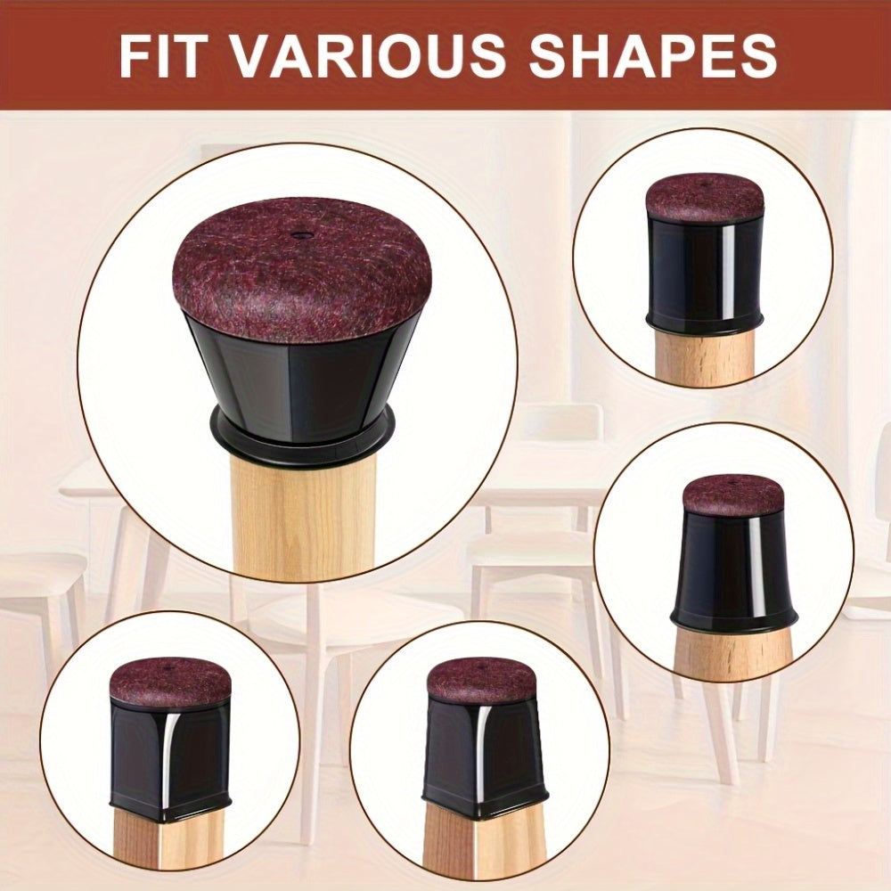 Silicone Chair Leg Protectors with Flexible Fit | Noise Reduction for Scratch-Free Floors 4