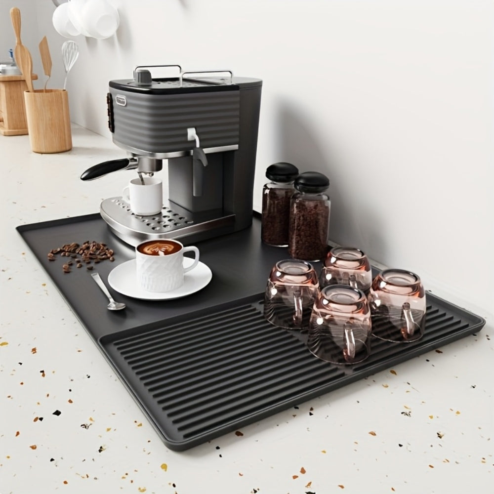 Silicone Coffee Bar Mat with Drainage | Stylish and Practical Solution for Clean Brewing 0