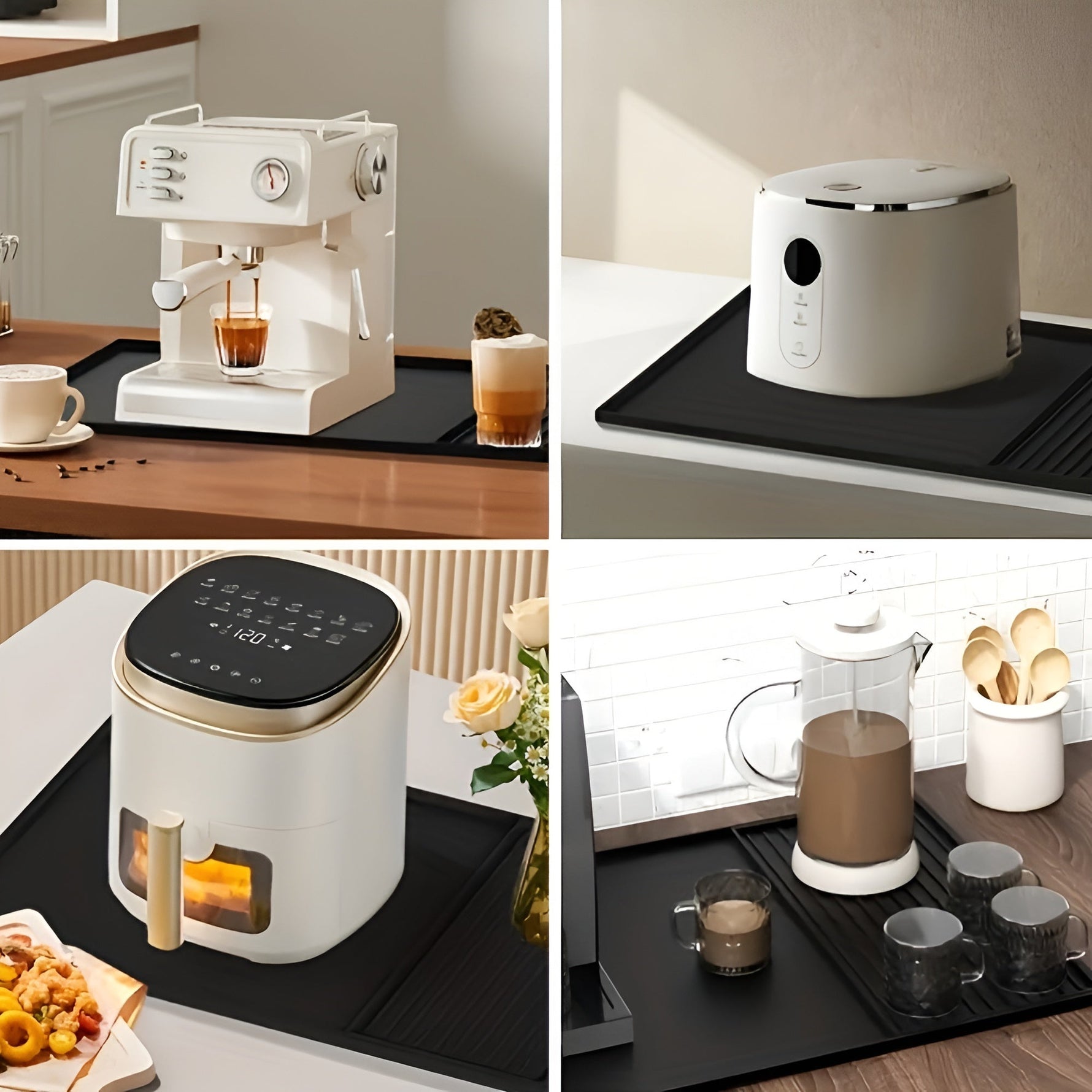 Silicone Coffee Bar Mat with Drainage | Stylish and Practical Solution for Clean Brewing 4
