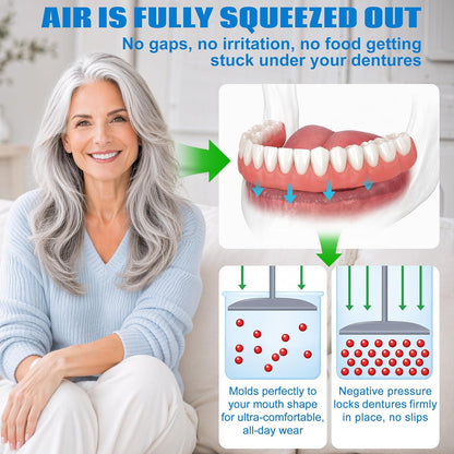 Silicone Dentures | Natural-Looking Boil and Bite Design for Comfortable Fit | Easy to Clean for Daily Wear 4