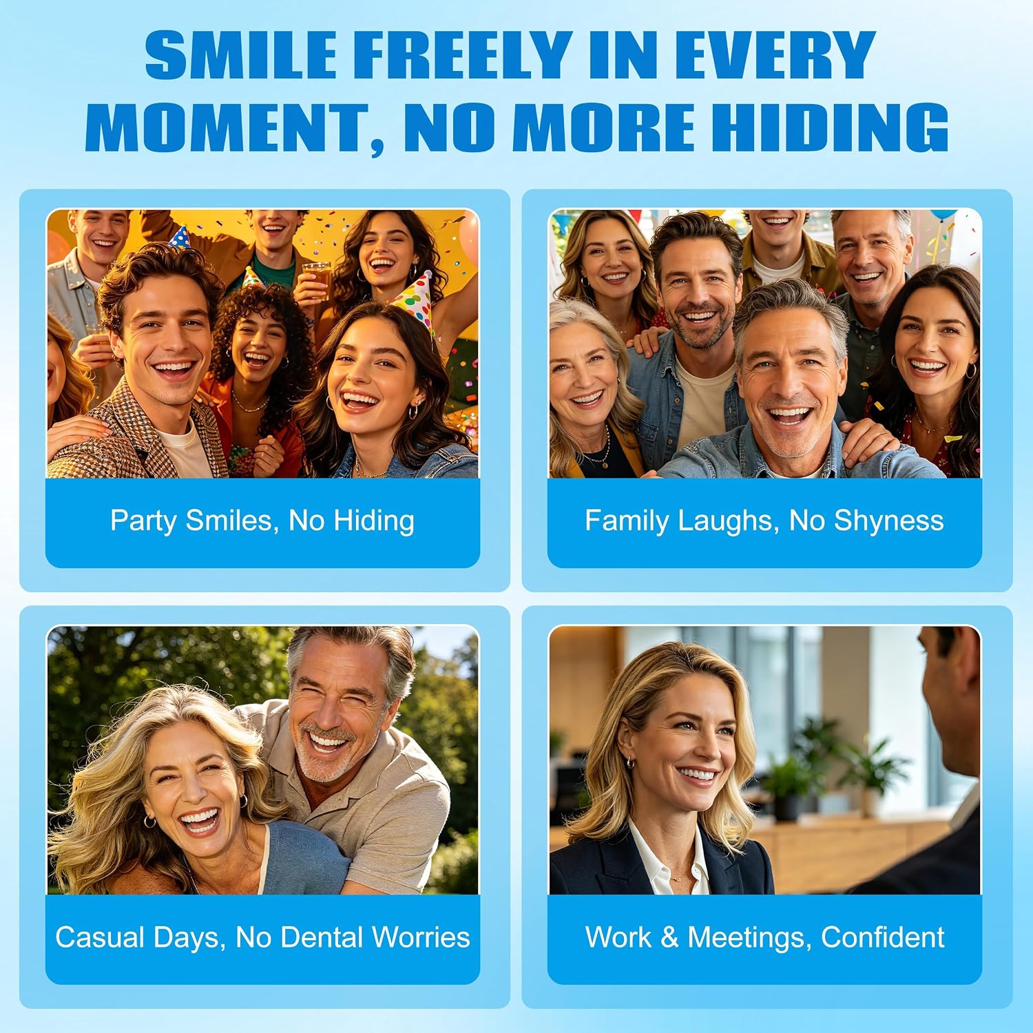 Silicone Dentures | Natural-Looking Boil and Bite Design for Comfortable Fit | Easy to Clean for Daily Wear 7