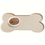 Silicone Pet Feeding Mat with Non-Slip Surface | Bone-Shaped Design for Mess-Free Mealtime 0