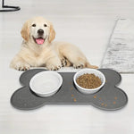 Silicone Pet Feeding Mat with Non-Slip Surface | Bone-Shaped Design for Mess-Free Mealtime 1