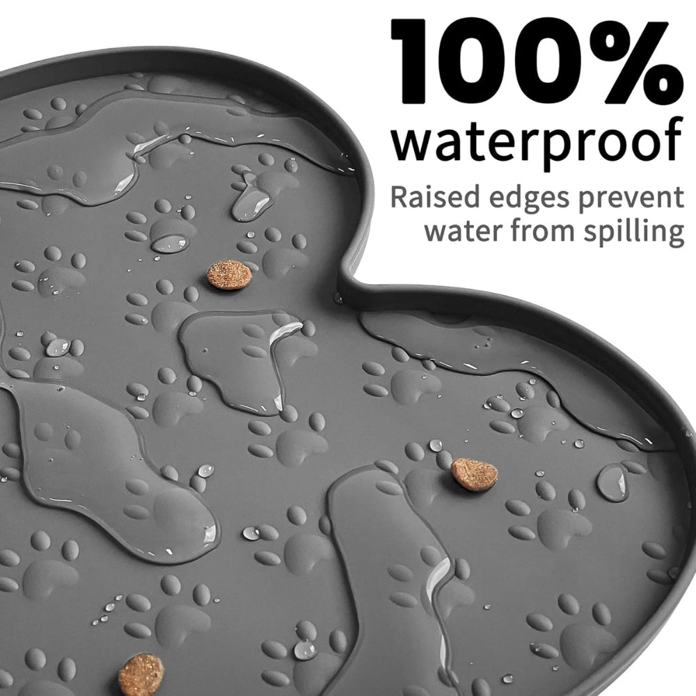 Silicone Pet Feeding Mat with Non-Slip Surface | Bone-Shaped Design for Mess-Free Mealtime 5