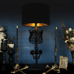 Skelevan | Gothic Accent Lamp with Handcrafted Resin Skeleton & Warm Metallic Glow | Unique Home Decor 4