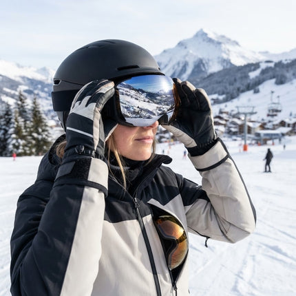 Ski Goggles with Magnetic Interchangeable Lens, Anti Fog Snowboard Goggles UV400, Polarized Snow Goggles for Helmet Fit