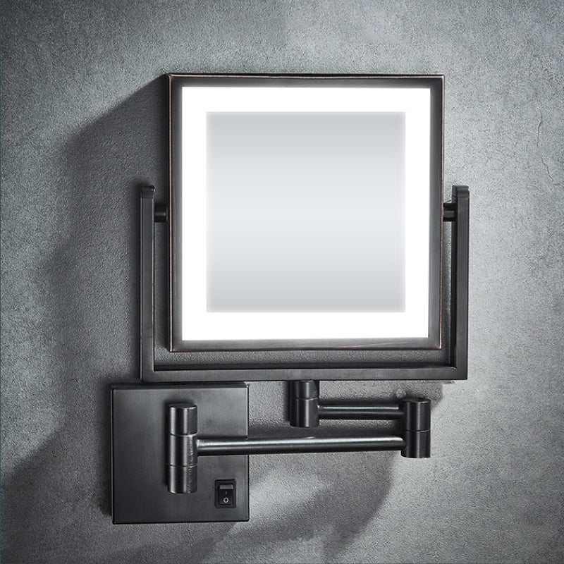 Sleek Adjustable LED Makeup Mirror with 3X Magnification & 360° Rotation for Perfect Grooming 0