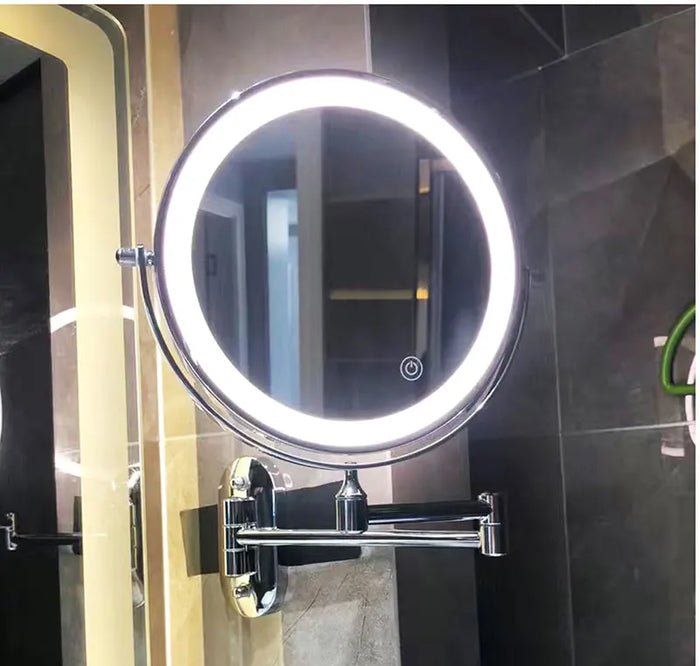 Sleek LED Magnifying Mirror with Adjustable Lighting for Flawless Makeup 4