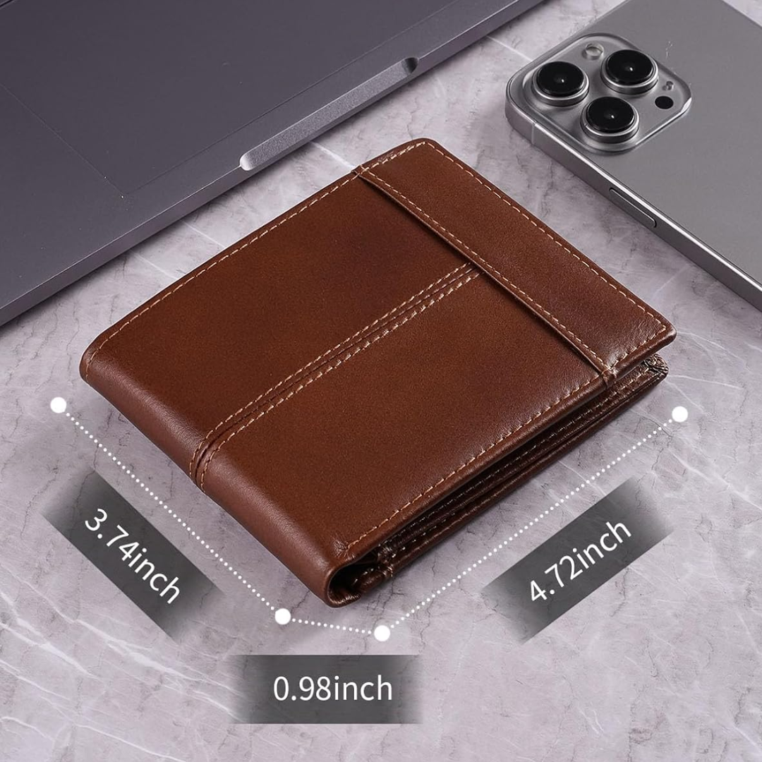 SlimArmor | RFID-Blocking Leather Bifold Wallet for Men with 16 Card Slots | Durable Design for Everyday Security 6
