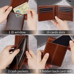 SlimArmor | RFID-Blocking Leather Bifold Wallet for Men with 16 Card Slots | Durable Design for Everyday Security 7