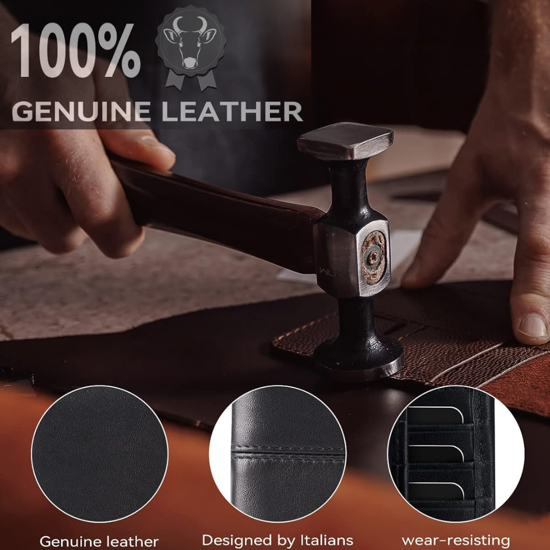 SlimArmor | RFID-Blocking Leather Bifold Wallet for Men with 16 Card Slots | Durable Design for Everyday Security 8