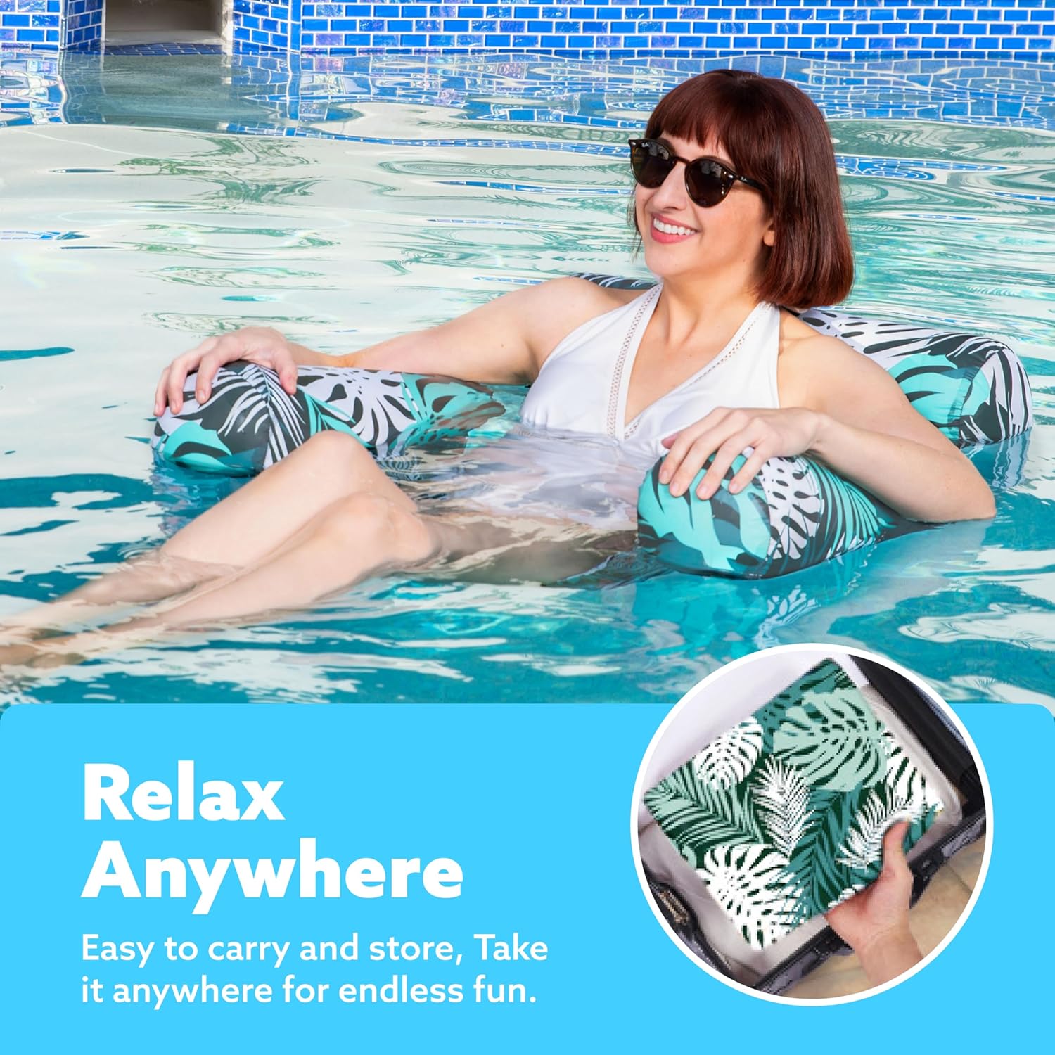 Sloosh | Inflatable Pool Float Chair with Adjustable Backrest | Lightweight Design for Ultimate Comfort 5