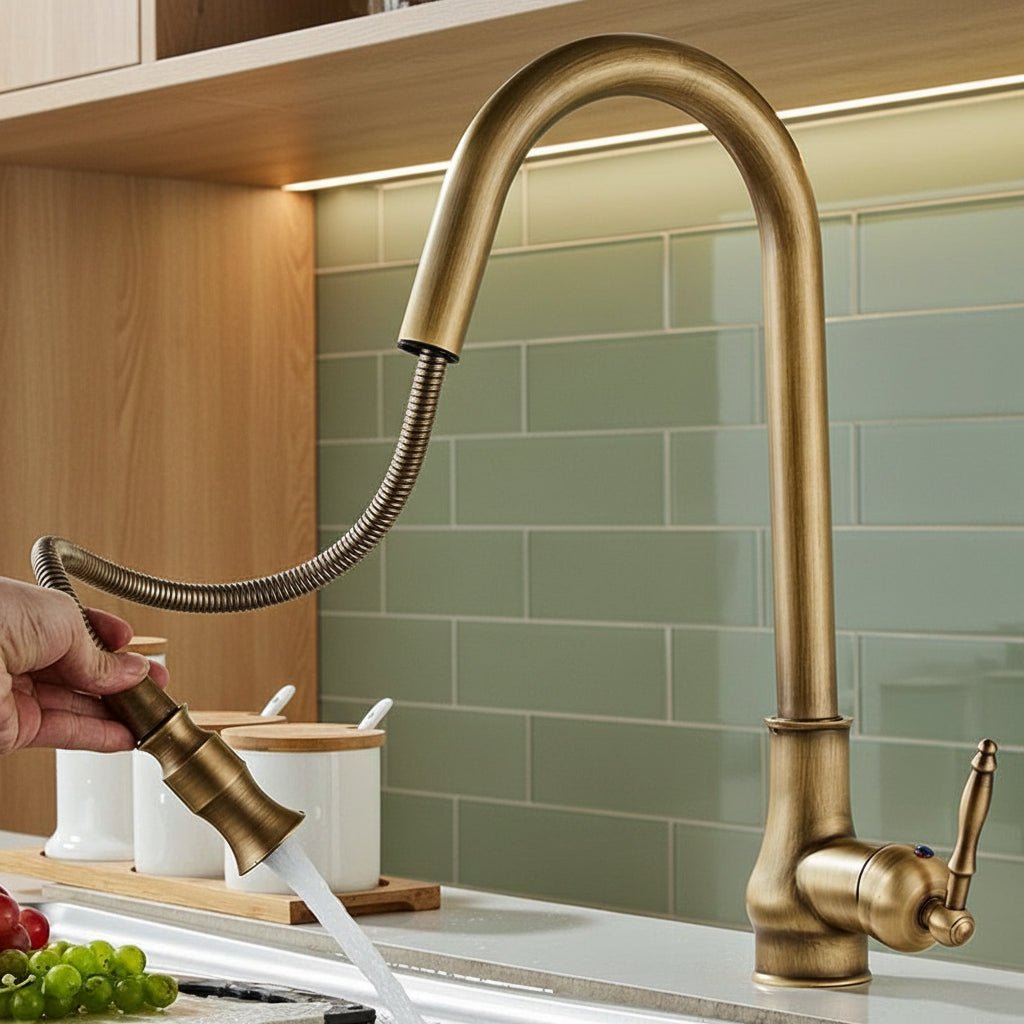 SmartSpout | Kitchen Faucet with Pull-Out Sprayer & Touch Sensor | Antique Bronze Finish for Effortless Cleaning 0