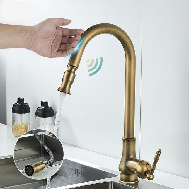 SmartSpout | Kitchen Faucet with Pull-Out Sprayer & Touch Sensor | Antique Bronze Finish for Effortless Cleaning 1
