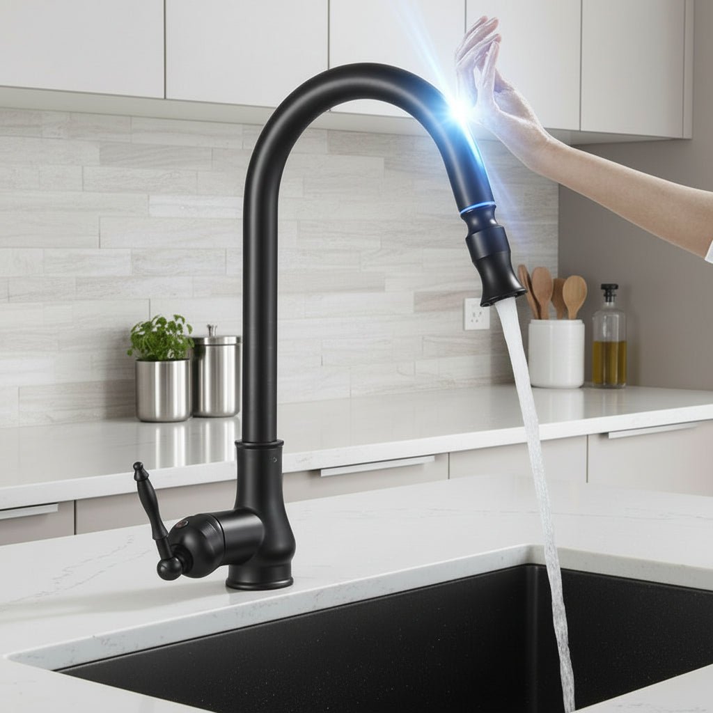 SmartSpout | Kitchen Faucet with Pull-Out Sprayer & Touch Sensor | Antique Bronze Finish for Effortless Cleaning 4