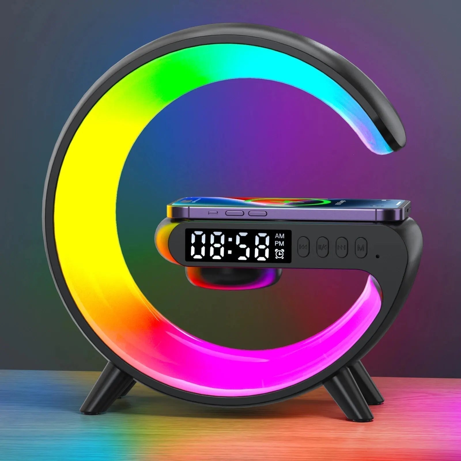 Smart Alarm Clock | Digital Clock with 15W Wireless Charger & Bluetooth Speaker | Stylish Design for Better Sleep 0