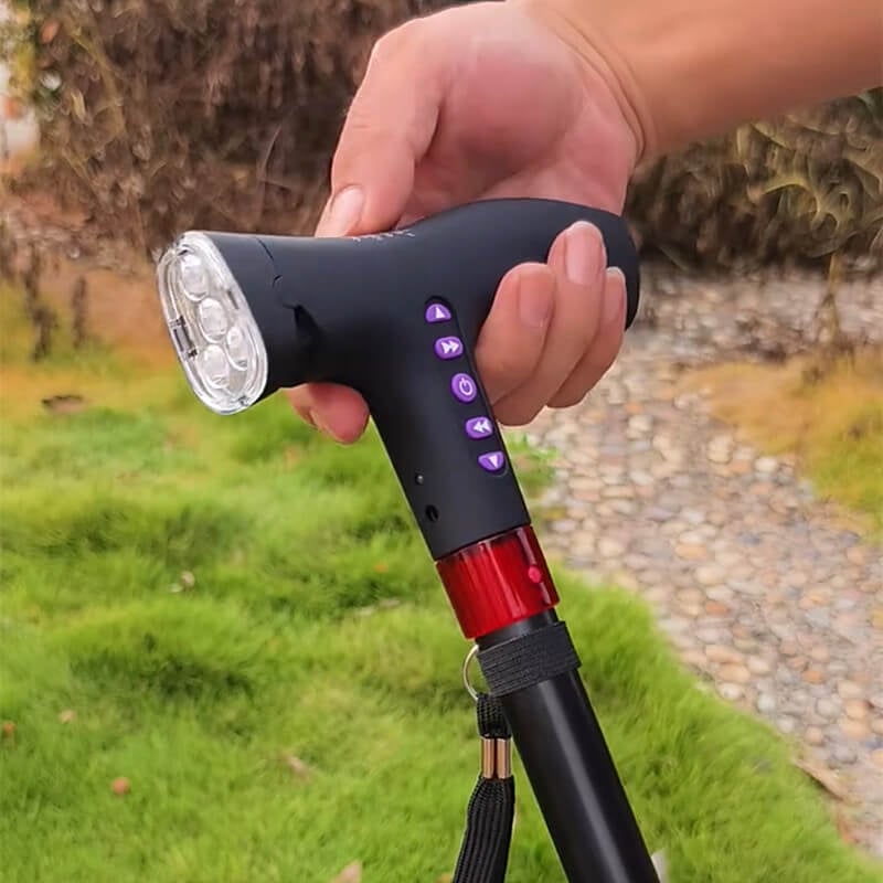 Smart Walking Cane | Height Adjustable with Automatic Fall Alarm | LED Light for Enhanced Elderly Safety 6