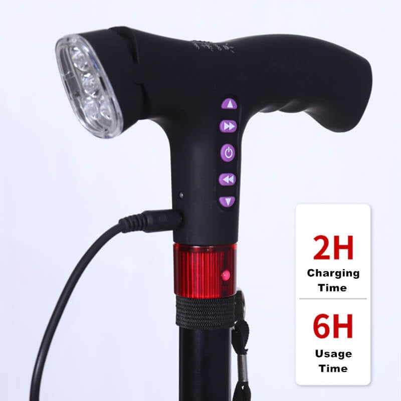 Smart Walking Cane | Height Adjustable with Automatic Fall Alarm | LED Light for Enhanced Elderly Safety 7