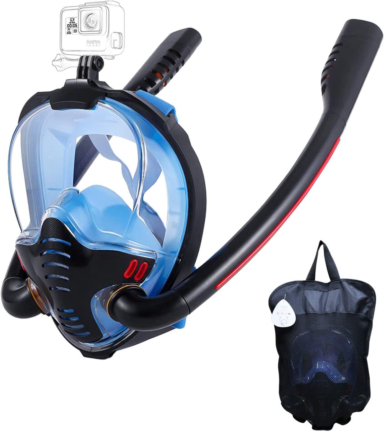 Snorkel Mask | Full Face Snorkel Mask with 180-Degree Panoramic View | Anti-Fog Design for Enhanced Visibility 0