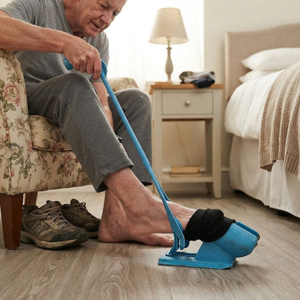 Sock Aid for Seniors, One Handed Sock Helper and Removal Tool for Limited Mobility, No Bend Dressing Aid, Stocking Aid