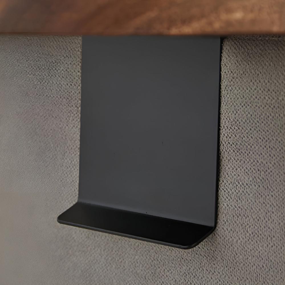 Sofa Arm Tray Table with Adjustable Clip-On Design | Durable Walnut Finish for Convenience 4
