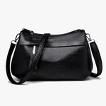 Soft Leather Crossbody Bag with 3 Organized Compartments | Stylish Purse for Everyday Convenience 0
