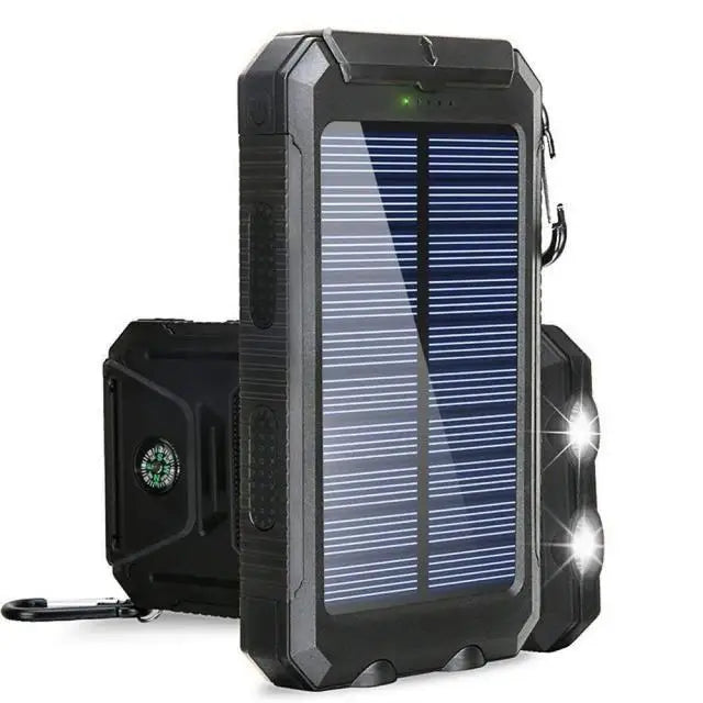 Solar-Powered Portable Battery Pack with 20000mAh Capacity | LED Light for Outdoor Adventures 0