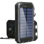 Solar-Powered Portable Battery Pack with 20000mAh Capacity | LED Light for Outdoor Adventures 0