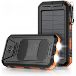 Solar-Powered Portable Battery Pack with 20000mAh Capacity | LED Light for Outdoor Adventures 1