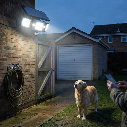 Flood Lights Outdoor, Outdoor Motion Sensor Light with 3 Heads, Solar Flood Light for Fence and Wall Mounting