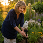 Solar Garden Light | Hand-Carved Owl Design with Auto Light Sensor for Enchanting Outdoor Ambiance 4