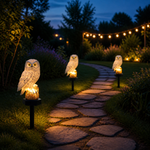 Solar Garden Light | Hand-Carved Owl Design with Auto Light Sensor for Enchanting Outdoor Ambiance 5