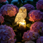 Solar Garden Light | Hand-Carved Owl Design with Auto Light Sensor for Enchanting Outdoor Ambiance 6