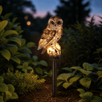 Solar Garden Light | Hand-Carved Owl Design with Auto Light Sensor for Enchanting Outdoor Ambiance 9