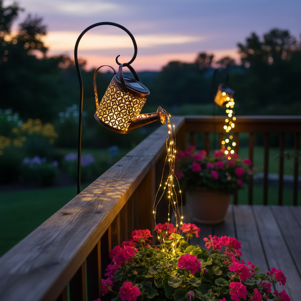 Solar Garden Lights with Flexible Copper Wire Strip | Automatic Dusk Sensor for Cozy Outdoor Ambiance 0
