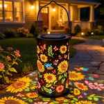 Solar Lanterns | Colorful Sunflower Design with Projected Patterns for Enchanting Garden Ambiance 1