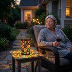 Solar Lanterns | Colorful Sunflower Design with Projected Patterns for Enchanting Garden Ambiance 4