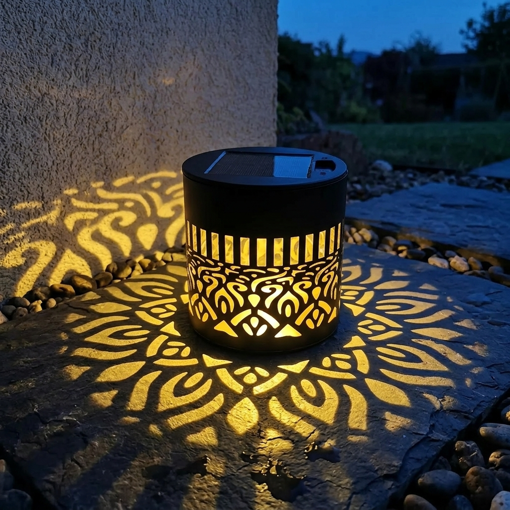 Solar Lights Outdoor | Mandala Projector with Automatic Dusk Sensor | Stunning Illumination for Patios 0