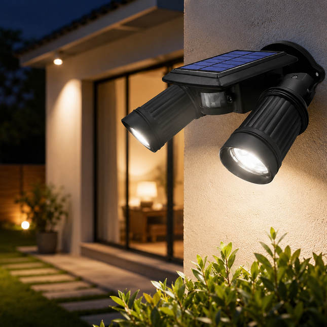Motion Sensor Light, Solar Security Light with 360 Degree Rotation, Outdoor Motion Light for Wall, Fence and Garage