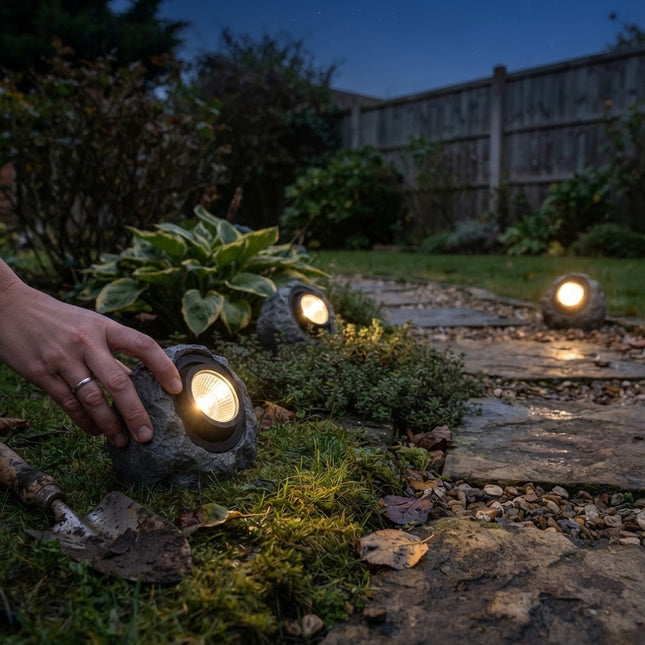 Solar Lights Outdoor for Garden, LED Solar Rock Lights for Pathway and Walkway, IP65 Solar Garden Lights for Yard Decor