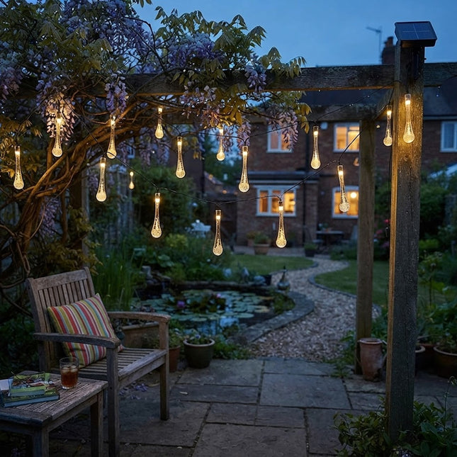 Solar String Lights Outdoor, Twinkle Lights with 8 Modes, Solar Patio Lights for Fence and Garden Decor