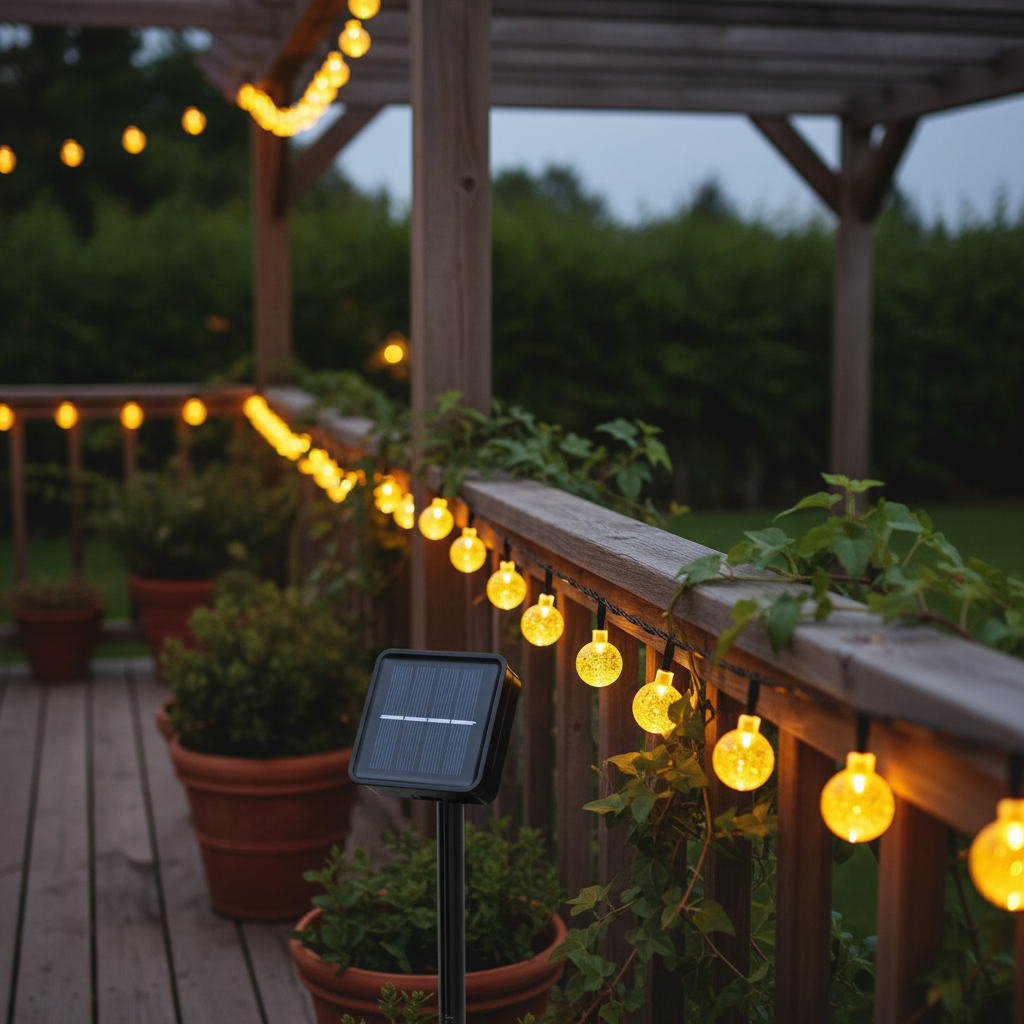Solar String Lights | 16 ft LED Fairy Lights with Automatic Dusk Sensor for Cozy Outdoor Ambiance 0