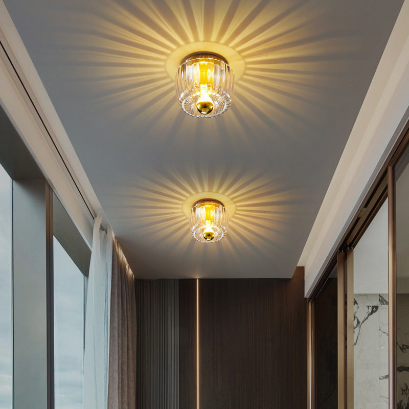 Solara | Elegant Dual Purpose Copper and Glass Flush Mount Light 0