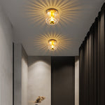 Solara | Elegant Dual Purpose Copper and Glass Flush Mount Light 1